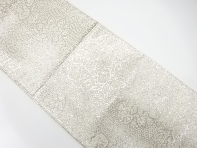 JAPANESE KIMONO / ANTIQUE FUKURO OBI / SILK / WOVEN GRID